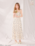 ★予約商品★【4月下旬頃入荷予定】【XS〜Lサイズあり】プリーツフラワーシフォンロングキャバドレス(DE4643)
