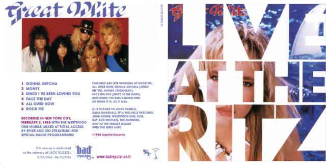 GREAT WHITE (US) / Hooked + Live In New York + Live At The