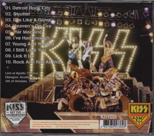 KISS (US) / Animalizing Glasgow (collector's item)