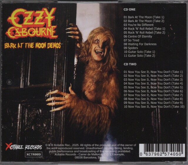 OZZY OSBOURNE (UK) / Bark At The Moon Demos (2CD) (collector's item)