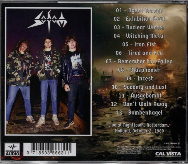 SODOM (Germany) / Rotterdam Blasphemers 1989 (collector's item)