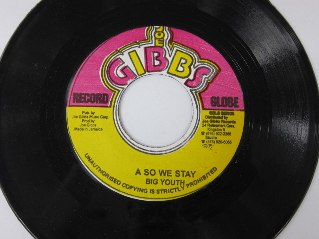 BIG YOUTH / A SO WE STAY / MONEY IN MY POCKET RIDDIM / JOE GIBBS
