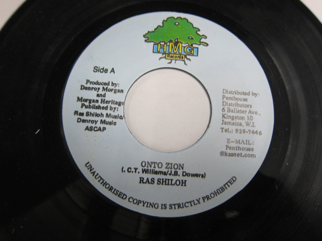 RAS SHILOH / ONTO ZION / Bside BUSH MAN / TRULEY GREAT / JAH JAH CITY RIDDIM / HMG RECORDS