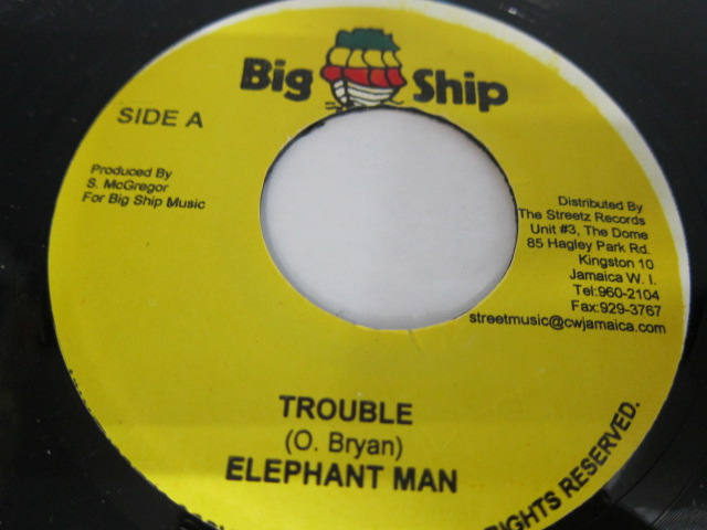 Aside ELEPHANT MAN / TROUBLE / Bside TYRICAL / WARNING / POWER CUT RIDDIM / BIG SHIP