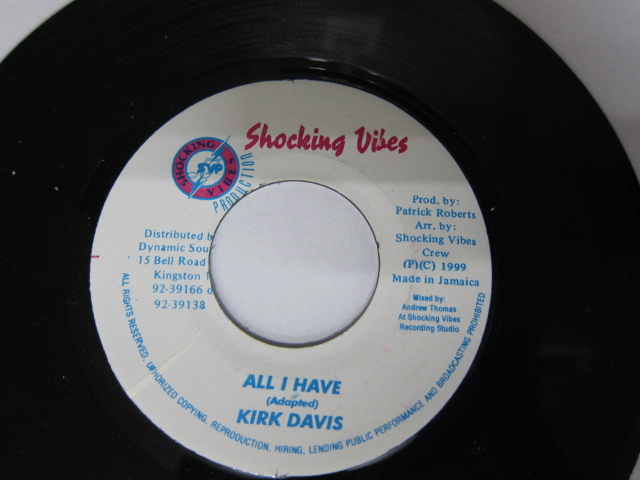 KIRK DAVIS / ALL I HAVE / SHOCKING VIBES