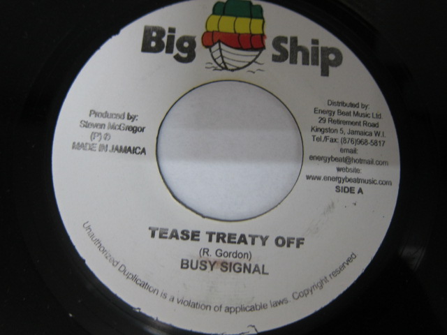 Aside BUSY SIGNAL / TEASE TREATY OFF / Bside LADEN / MONEY OVER WAR / ADVOCATE RIDDIM / BIG SHIP