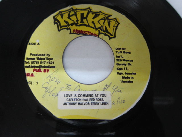 CAPLETON feat RED ROSE , ANTHONY MALVO & TERRY LINEN / LOVE IS COMING AT YOU / NO MORE WILL I ROAM RIDDIM / KICKIN PRO