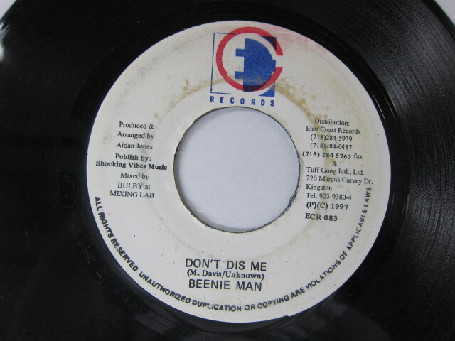 BEENIE MAN / DON'T DIS ME / MAD MAD RIDDIM / EAST COAST