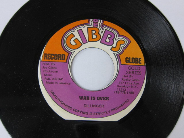 DILLINGER / WAR IS OVER / JOE GIBBS