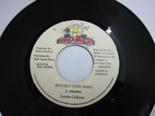 LOUIE CULTURE / REVOLUTION SONG / GANGSTERS ANTHEM　RIDDIM / MAD HOUSE