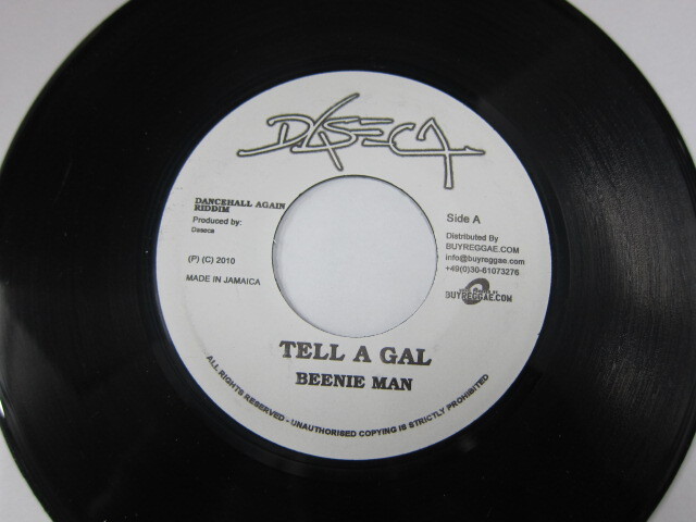 Aside BEENIE MAN / TELL A GAL / Bside DEXTA DAPS / RIDE ALL NIGHT / DANCEHALL AGAIN RIDDIM / DASECA