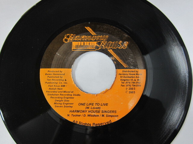 HARMONY HOUSE SINGER / ONE LIFE TO LIVE / HARMONY HOUSE