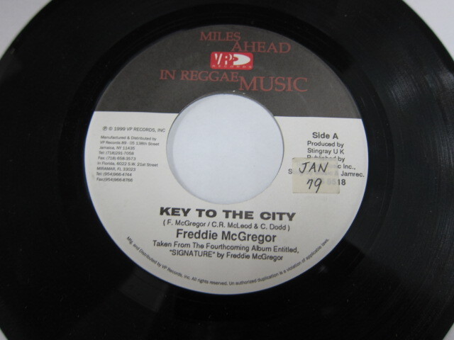FREDDY McREGOR / Aside KEY TO THE CITY / Bside I SEE IT ON YOU / V.P. RECORDS