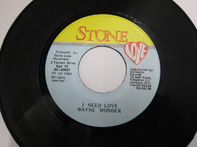 WAYNE WONDER / I NEED LOVE / SEA OF LOVE RIDDIM / STONE LOVE