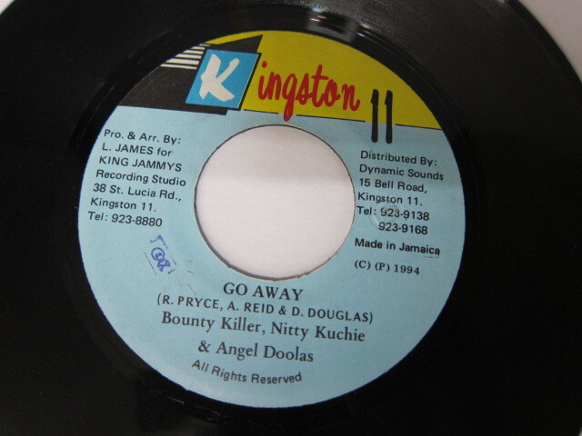 BOUNTY KILLER , NITTY KUTCHIE , ANGEL DOOLAS / GO AWAY / BLEAN JEAN RIDDIM / KINGSTON 11