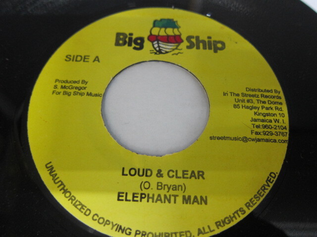 Aside ELEPHANT MAN / LOUD & CLEAR / Bside NICKY B / GET HIGH / POWER CUT RIDDIM / BIG SHIP