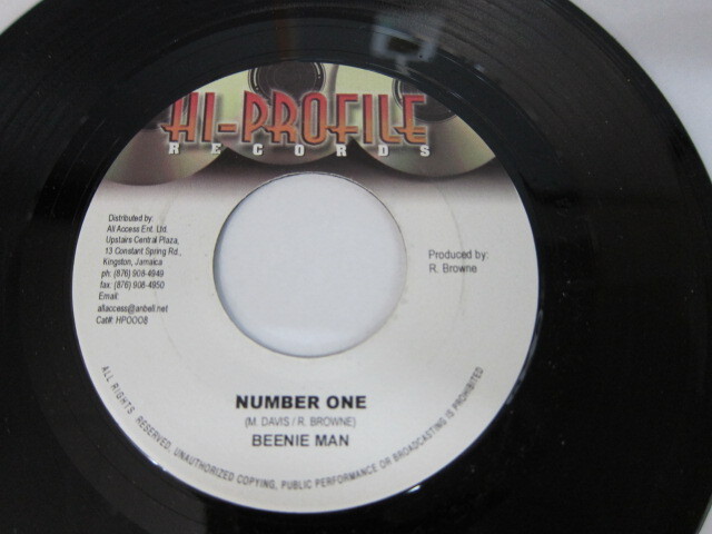 BEENIE MAN / NUMBER ONE / BADDIS RIDDIM /  HI-PROFILE