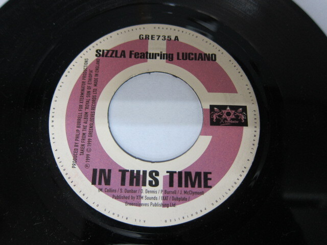 SIZZLA feat LUCIANO / IN THIS TIME / GREEN SLEVES