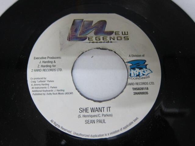 SEAN PAUL / SHE WANT IT / NEW LEGENDS