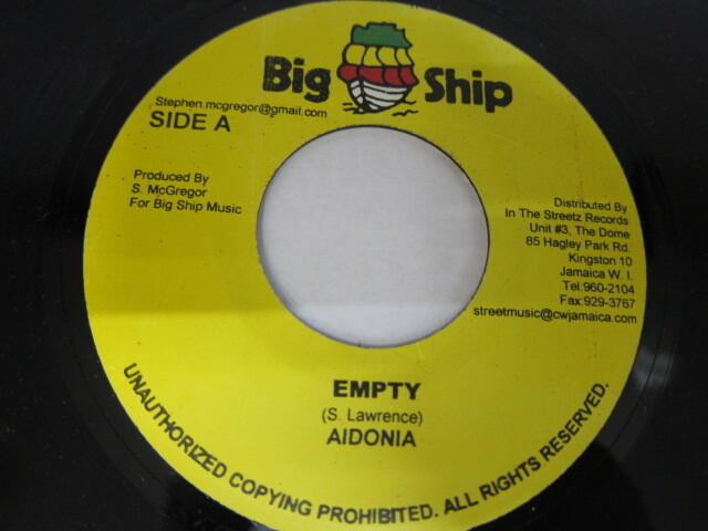 Aside AIDONIA / EMPTY / Bside BRAMMA / STAND ALONE / DARK AGAIN RIDDIM / BIG SHIP