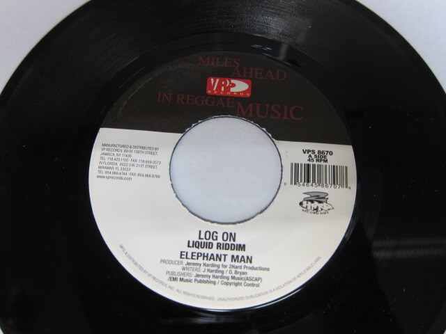 ELEPHANT MAN / LOG ON / LIQUID RIDDIM / V.P. RECORDS