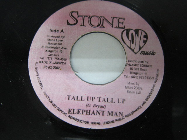 ELEPHANT MAN / TALL UP TALL UP / STONE LOVE