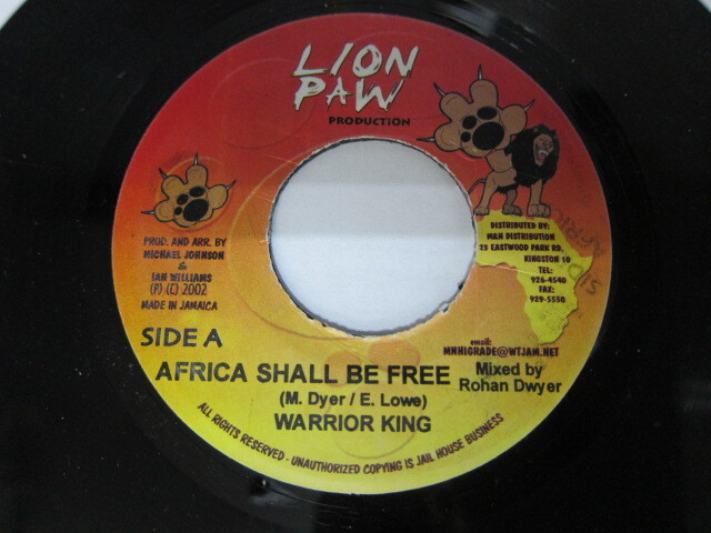 WARRIOR KING / AFRICA SHALL BE FREE / TRIBAL WAR RIDDIM / LION POW