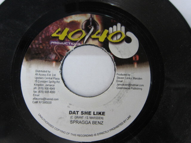 SPRAGGA BENZ / DAT SHE LIKE / 40/40