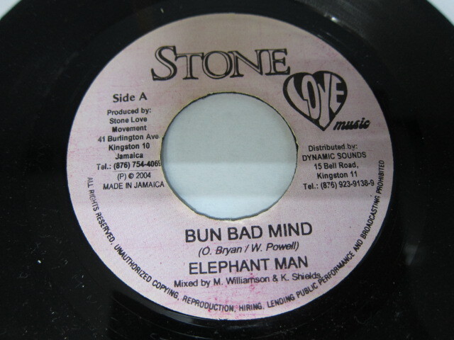 ELEPHANT MAN / BUN BAD MAIND / STONE LOVE