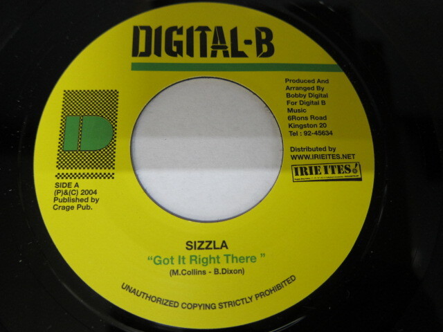 SIZZLA / GOT IT RIGHT THERE / ROCKING TIME RIDDIM / DIGITAL B