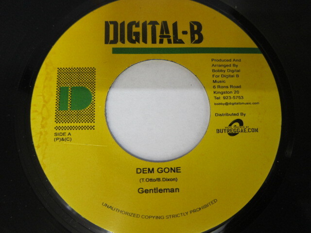 GENTLEMAN / DEM GONE / WOMAN I NEED YOU RIDDIM / DIGITAL B