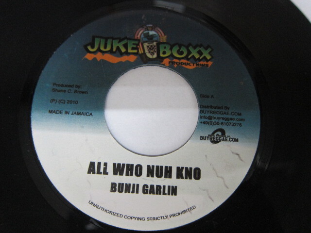 Aside BUNJI GARLIN / ALL WHO NUH KNOW / Bside SPRAGGA BENZ / DON'T / DAMEGE CONTROL RIDDIM / JUKE BOXX
