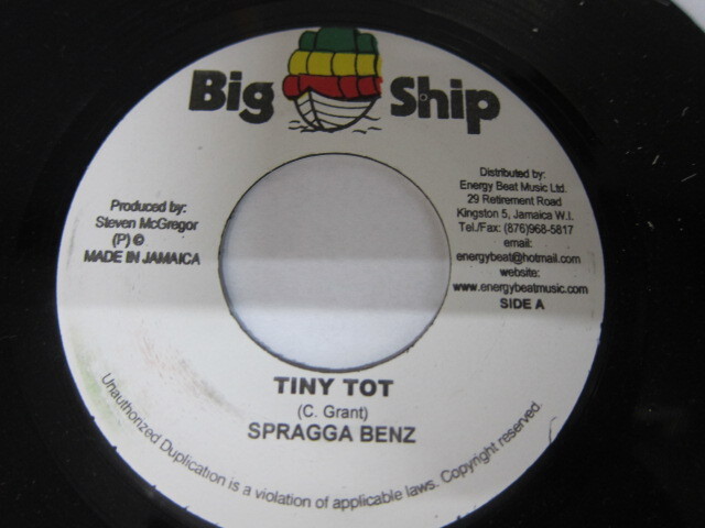 Aside SPRAGGA BENZ / TINY TOT / Bside TEFLON / TEAM WITH US / ADVOCATE RIDDIM / BIG SHIP