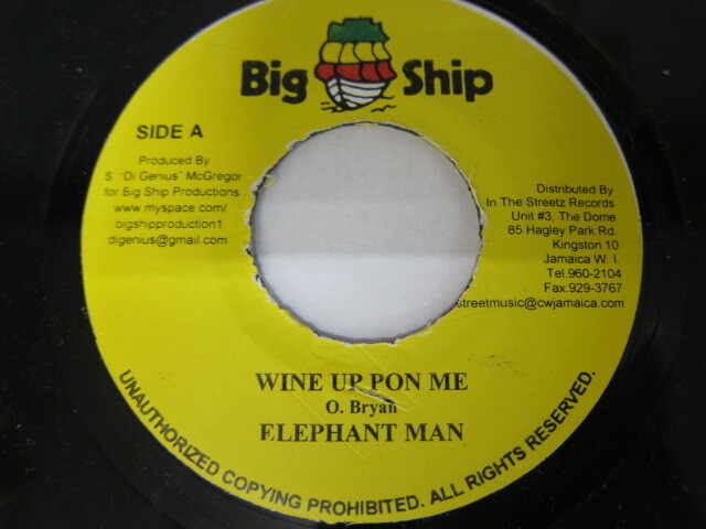 Aside ELEPHANT MAN / WINE UP PON ME / Bside LADEN / GYAL COWARD / DAY BREAK RIDDIM / BIG SHIP