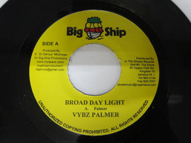 Aside VYBZ PALMER / BROAD DAY LIGHT / Bside VYBZ KARTEL / TIGHT PUNANI / DAY BREAK RIDDIM / BIG SHIP
