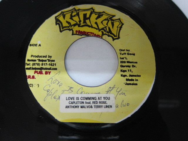 CAPLETON feat RED ROSE , ANTHONY MALVO & TERRY LINEN / LOVE IS COMING AT YOU / NO MORE WILL I ROAM RIDDIM / KICKIN PRO