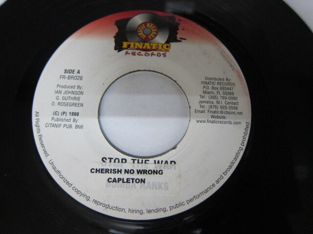 CAPLETON / CHERISH NO WRONG / FINATIC