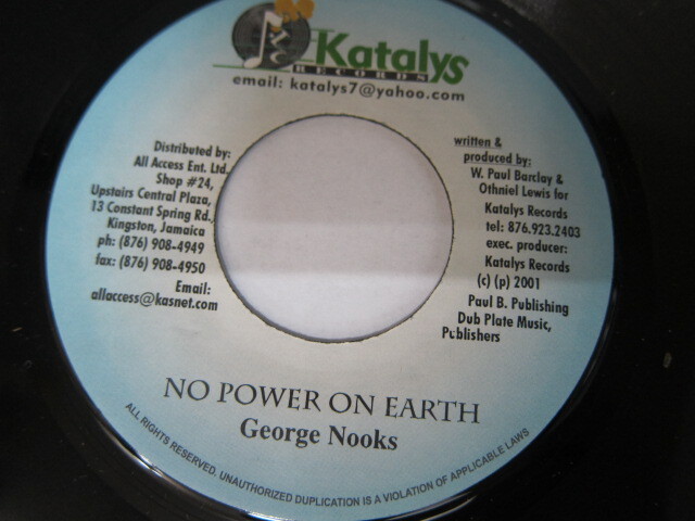 GERGE NOOKS / NO POWER ON EARTH / KATALYS 