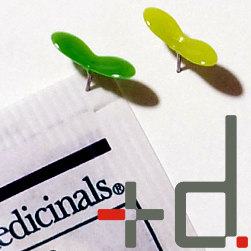 まるで本物の新芽のようなプッシュピン