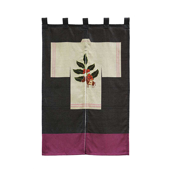 植物をデザインに落とし込んだのれん。