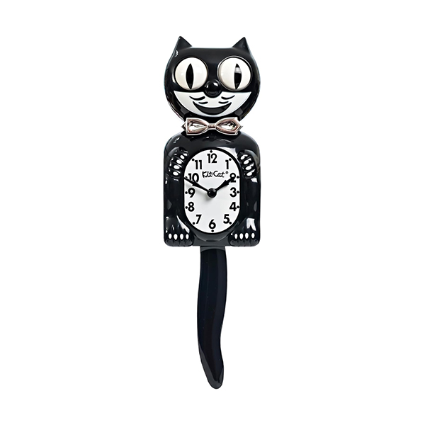 目をキョロキョロと動かし尻尾をフリフリと動かすネコの時計。
