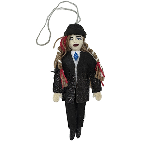 世界的著名人などのフェルトオーナメント。