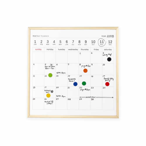 マンスリーホワイトボード。ディスプレイ