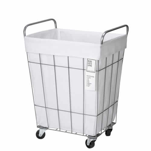 ワイヤーとファブリックを合わせたランドリーストレージシリーズ。