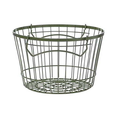 スチール製のスタイリッシュでお洒落な収納バスケット。