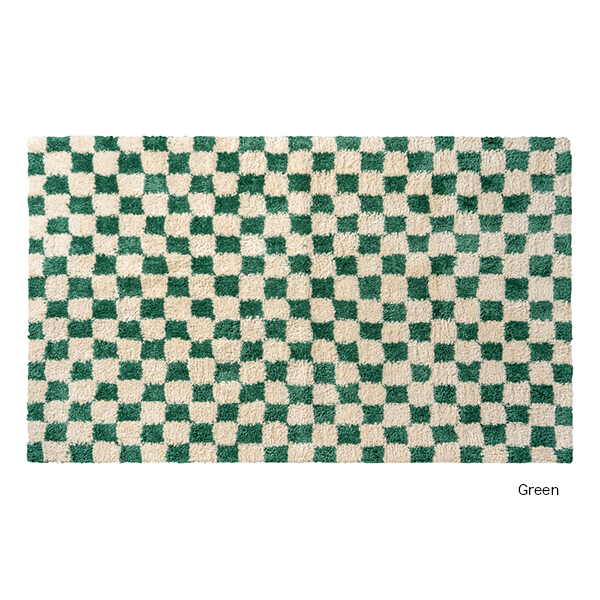 程よく不揃いなシンプルチェックがヴィンテージの手織り製法を思わせるラグ。