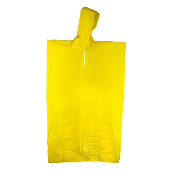 PVC製フード付きポンチョ。