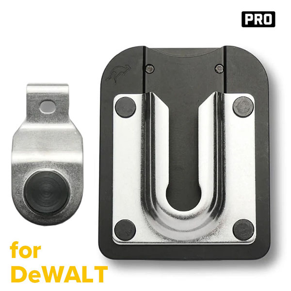 電動ドリルなどを独自のPinPalユニットにより素早くホールドするクリップ式ホルダー。