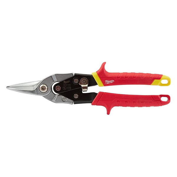 アルミニウム、ビニールサイディング、スクリーン、ボール紙、革、銅などの直線カットに最適なスニップ