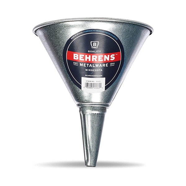 屋外での使用にも適し耐久性と強度に優れたガルバメッキスチール製漏斗。